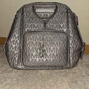 Elegant Brown Monogram Shoulder Bag